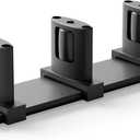 Siding Closet Door Floor Guide,Barn Door Guide for Bottom,Adjustable Bypass Door Floor Guide 3-Roller Design, Black