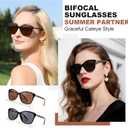 Premium Bifocal Reading Sunglasses for Women, Retro Cateye Sun Readers UV400 Protection, Classic Shades Black & Tortoise (1 Black & 1 Tortoise, 2.25)