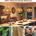 Maliralt Hanging Lamps Rattan Pendant Light Hanging Lights 16.4ft Plug in Cord Pendant Light Fixture Plug Into Wall Outlet Pendant Lighting with On Off Switch for Bedroom Living (11.8 Inch - Pumpkin Shade)