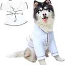 Dog Bathrobe, Microfiber Fast Drying Absorbent Hooded Bath Towel White for Puppy Small Medium Large Dog Cat (3XL, White) (3XL:75-100LB (1st Generation))