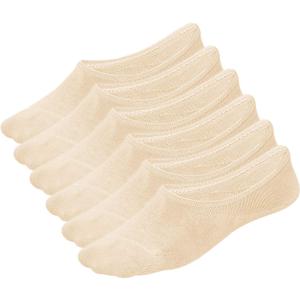 WHISPER DEER No Show Liner Socks Women - Size 4-7/ 7-10/ 10-13 Low Cut Invisible Cotton Sneaker Socks with Non Slip Grip (3/ 6/ 8 packs)