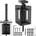 In-ground Umbrella Base with Umbrella Stand Tube Hanging Parasol Stand Holder Stainless Steels Outdoor Umbrella Base, Black