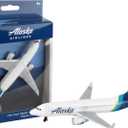 Daron Toy Airplane  Alaska Airlines  Die-Cast Metal Model Airplane Toy with Plastic Parts for Kids Ages 3+