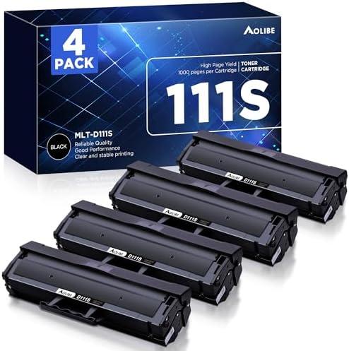 MLT-D111S Toner Cartridge 4 Black High Yield Compatible for Samsung 111S MLT-D111S MLT-D111L D111S Work with Samsung Xpress M2020W M2024W M2070FW M2070W M2020 Printer (4 Pack, Black)