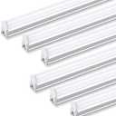 Barrina 6 Pack LED T5 Integrated Single Fixture, 4FT, 2200lm, 3000K (Warm White), 20W, Utility Shop Lights, Ceiling and Under Cabinet Light, ETL Listed, Grow Light with Built-in ON/Off Switch (4 Feet)