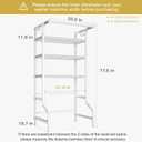 Ulif U11 Over Washer and Dryer Shelves, 3 Tiers Laundry Room Storage and Organizer Standing Shelf, Metal Freestanding Clothes Drying Rack, 33.9" W x 19.7" D x 77.6" H, White