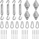 HOMPER Awning Attachment Set, Heavy Duty Sun Shade Sail Stainless Steel Hardware Kit for Garden Triangle and Square, Rectangle, Fixing Accessories (M6-448)