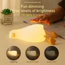 TOOGE LED Duck Night Light Cute Small Lamp Night Light for Kids 3 Levels Dimmable Nursery Nightlight with Timer Silicone Squishy Duck Portable Rechargeable Touch Bedside Lamp (White)