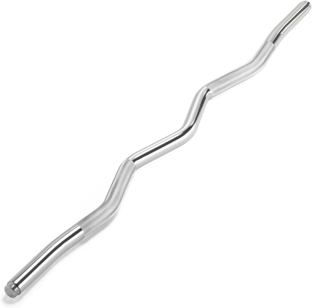 Northdeer 37.4" EZ Curl Bar, Steel Curling Bar, Knurled Grip, 300 lb Capacity, Compatible with Version 1.0 and 2.0 Dumbbells