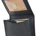 Genuine Leather Expandable Credit Card Outside Id Business Card Holder Wallet 070BK