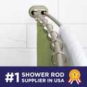 Zenna Home Double Curved Shower Curtain Rod, No Drill, 50-72 Inch Adjustable Tension Curved Shower Rod for Bathroom, Rustproof Double Rod, Non-Slip, Adds Room in Shower, Satin Nickel