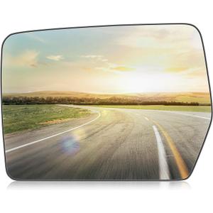 Driver Left Side Power Heated Mirror Glass Fits for 2004-2014 Ford F-150 Replacement for 4L3Z-17K707-DB
