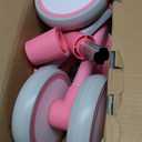 SEREED Colorful Lighting Baby Balance Bike, Toys for 1 Year Old Boys Girls, 12-24 Month Toddler Balance Bike with 4 Silence Wheels, First Birthday Gift (Pink)