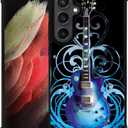 Compatible with Samsung Galaxy S24 S25 Case,Blue Guitar Style Amazing Pattern Design Shockproof Anti-Scratch Hard PC Back Case for Samsung Galaxy S24 S25