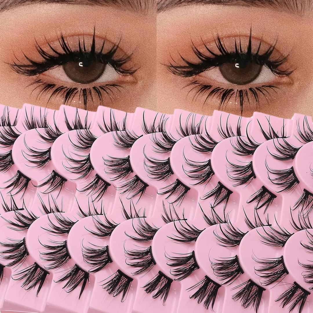 DSLONG Cluster Manga Lashes Wet Look Effect Spiky Anime Wet Lashes DIY Individual Eyelash Extensions Japanese Cosplay Eyelash Extensions Reusable (A3)