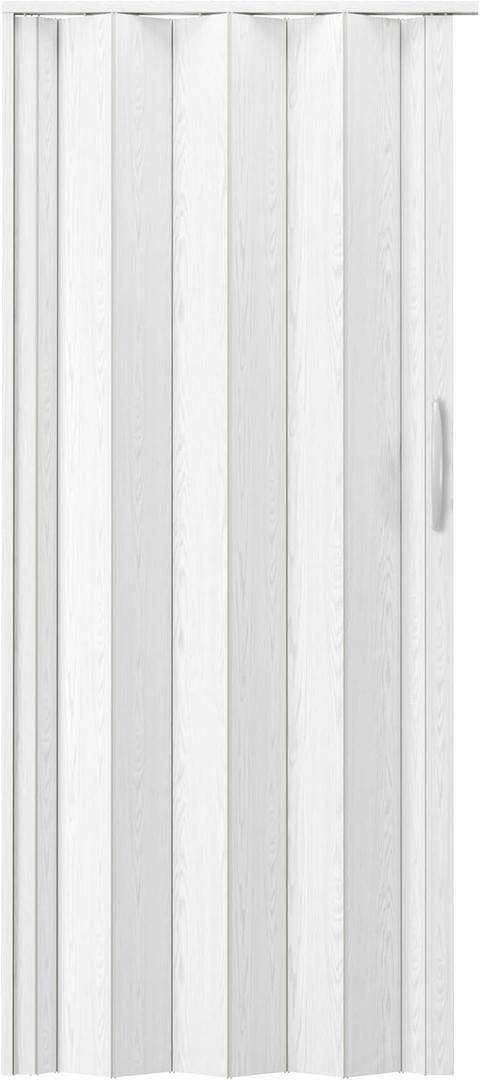 48" W Premium Foldable Accordion Doors, Double Walled Heavy Duty Folding Doors for Interior, Privacy Room Divider, White Oak