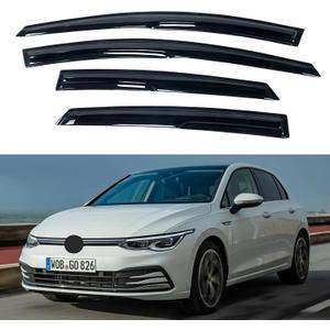 IG Window Visors Fit for 2015-2021 Volkswagen Golf, Out-Channel Rain Guards Vent Wind Deflectors 4PC, Car Accessories for 15-21 VW Golf (5-Door Only)