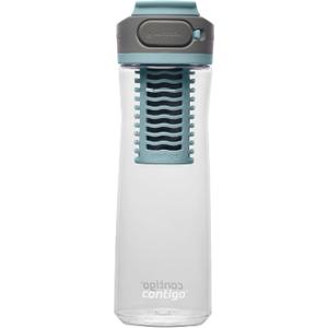 Contigo Clybourn Plastic Free Flow Filter Water Bottle with AUTOSEAL Spill-Proof Lid 24oz., Salt