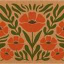 Cute Boho Floral Door Mat Modern Boho Welcome Mat Indoor Outdoor Doormat Mid Century Front Door Mat Outside Entrance 30 x 17 Inches Rug for Entryway, Porch, Patio, Home Decor