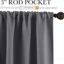 RYB HOME Short Grey Blackout Curtains for Small Bedroom Window, Insulating UV Blocking Drapes for Kitchen Cafe Basement Garage, Privacy Tiers for Bathroom Window, Width 42 by Length 36, Set of 2