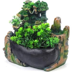 indoor stone fountain aquarium green plant indoor water fountain polyresin water fountain table decoration for home office