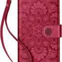 Wallet Case for iPhone 17 Pro,[RFID Blocking] 3 Card Holder Stand with Credit Card Slot PU Leather Magnetic Protective Flip Cover for iPhone 17 Pro (Red)