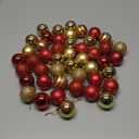 45pcs Christmas Balls 4cm / 1.6" Christmas Tree Hanging Ornaments Xmas Ball Decoration for Xmas Tree Wreath Garland, Red and Gold
