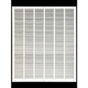 HVAC Premium 32'' x 34'' [Duct Opening] Flat Stamped Steel Return Air Grille - Sidewall and Ceiling - HVAC Vent Duct Cover - White [Outer Dimensions: 33.75''w X 35.75''h]