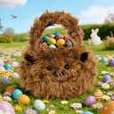 Easter Basket, Highland Cow Easter Baskets for Kids, Baskets with Handle for Gifts Empty, Bunny Egg Hunting, Basket Stuffers Essentials