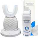 Ultrasonic Automatic Toothbrush for Adults, U-Shaped 360 Electric Toothbrush for Teeth Whitening, Rechargeable Ultrasonic Tooth Brush for Travel Home Dual-use (White) (1 Count (Pack of 1))