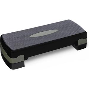 Amazon Basics Aerobic Exercise Step Platform, Adjustable Workout Stepper for Home Fitness, 27", Black/Grey