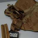 Service Dog Vest for Large Dogs, Brown Tactical Harness with Military MOLLE, Breathable Mesh & 39g Metal Buckle - Size L for Training & Hiking