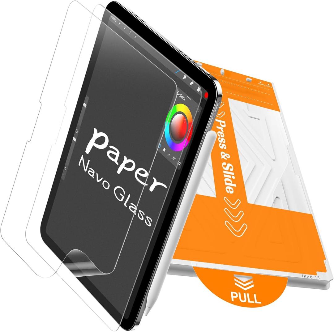 PandaShield 2-Pack Paper-feel Screen Protector for iPad Air 13 Inch M4/M3/M2 (2026-2024),with Easy-Install Box,Matte Film for Writing & Drawing,Apple Pencil Pro Compatible,Anti-Glare,Bubble Free