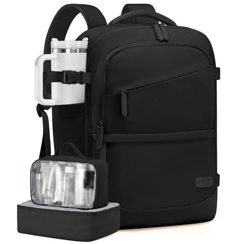 LOVEVOOK Travel Backpack for Women & Men, 40L Carry on Backpack Airline Approved, Large TSA Personal Item Travel Bag fits 17.3" Laptop, Business Weekender Bag for Essentials, 4Pcs