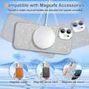 Hython for iPhone 12 Case Glitter, Clear Magnetic Phone Cases with Camera Lens Protector [Compatible with MagSafe] Bling Sparkle Plating Soft TPU Slim Shockproof Protective Cover Women Girls, Silver