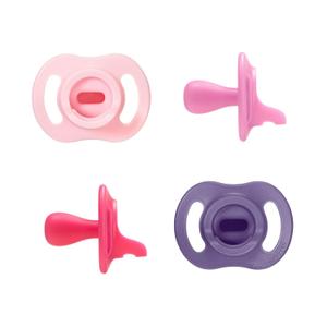 Tommee Tippee Ultra-Light StayPut Pacifier, One-Piece Silicone Design, 18-36m, 4 Pack (18-36 Month (Pack of 4), Purple/Grape/Raspberry/Blue/Blush)