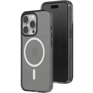 RhinoShield JellyTint Transparent Protective Case Compatible with MagSafe for [iPhone 15 Pro Max] | Superior Magnetic Force, Exceeds Military Drop Standards, Scratch Resistant, Shockproof - Ash Black