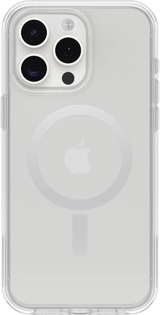 OtterBox iPhone 15 Pro MAX (Only) Symmetry Series Clear Case (Clear), Snaps to MagSafe, Ultra-Sleek, Raised Edges Protect Camera & Screen
