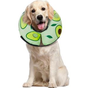 MIDOG Inflatable Dog Cone Alternative for After Surgery - Soft Protective Donut Collar Prevents Licking, Comfortable Recovery E-Collar Alternative for   Dogs (Avocado,L) 