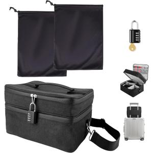 Discreet Lockable Adult Storage Toy Bag And 2pcs L Size (8.6 * 11.8inch) Microfiber Drawstring Bag Box Organizer Container