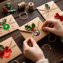 Christmas Stickers for Envelope Seals Cards Making Crafts 2 Inch Round Happy Holiday Christmas Label Card Vinyl Stickers for Mailing Baked Goods Gifts Decorative Bag (Joy168)