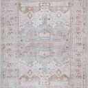 Turkish Rug. Washable Vintage Oriental Antique Inspired Traditional Doormat Small Modern Area Rugs Luxury Entryway Entry Bedroom Bathroom Kitchen (403CC, 9' x 12')