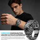 Luxury Smart Watch with Bluetooth Calls, Heart Rate/Blood Pressure/Blood Oxygen/Sleep Monitor, 1.32" AMOLED Display, 160+ Sports Modes, IP68 Waterproof, Compatible with iOS Android for Men Women Black