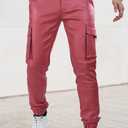 GINGTTO Mens Cargo Pants Slim Fit Leather Joggers Pants for Men Motorcycle Pants