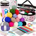 Coopay Crochet Kit for Beginner Adult Kids, 16 Colors Yarn, Portable, Double-Layer Case, Suitable for Kids & Adults