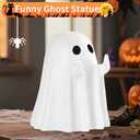 3 x Halloween Ghost Figurine - 3.15IN Funny Finger Ghost, Cute & Spooky Halloween Decor for Desktop, Indoor Christmas Decorations & Home Decor Gift for Friends(White)