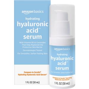 Amazon Basics Hydrating Hyaluronic Acid Serum with Essential Ceramides and Vitamin B, 1 Fluid Ounce 30ml