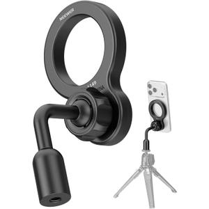 NEEWER Basics Magnetic Phone Tripod Mount Adapter, 360 Ball Head Aluminum Compact Lightweight Portable Phone Holder Attachment Compatible with MagSafe iPhone Samsung Android Video Recording, PA149