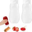 2Pack Squeeze Bottle Condiment Squeeze-Bottles Tie Dye Bottles Plastic Squeezes Bottles for Sauces-11oz Bpa Free Squirt Bottle With Cap for Sauces,Ketchup,Barbecue,Syrup,Paint