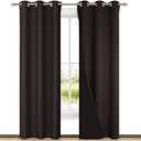 NICETOWN Blackout Curtains 80 inches Long, 2 Pieces, 42" Wide Each Panel, Brown, Full Light Blocking Drapes with Black Liner for Nursery, Thermal Insulated Draperies for Hall, Villa